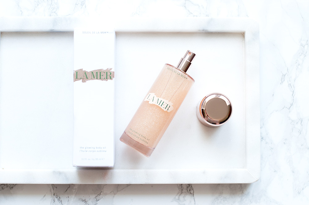 La Mer Limited Edition Glowing Body Oil Review via Sarenabee.com